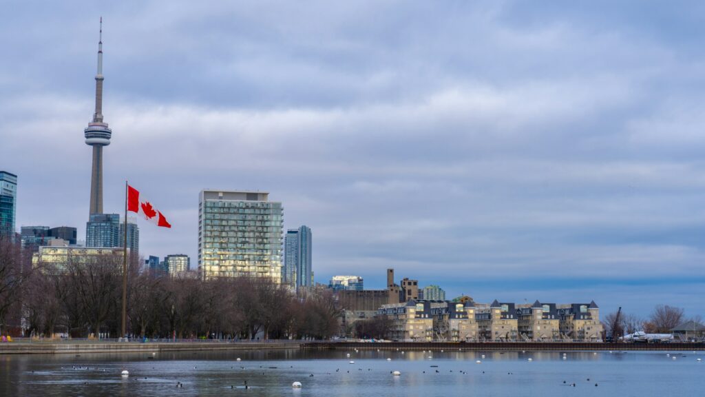 Canadian flag flying in Toronto